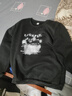 貓霓長(cháng)袖T恤男秋冬季圓領(lǐng)打底衫衣服男女情侶青少年寬松加絨衛上衣 黑色 XL 【建議體重115-145斤左右】 曬單實(shí)拍圖