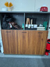 知博辦公室文件柜矮柜檔案資料柜儲物柜打印機柜辦公木質(zhì) 三門(mén)120*40*高120CM深灰+深胡桃 曬單實(shí)拍圖