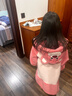 G.duck小黃鴨童裝女童睡衣秋冬兒童睡袍小童加絨加厚草莓熊浴袍家居服女 玫紅色小熊 130 建議120-130cm7-8歲cm 曬單實(shí)拍圖