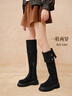 天美意長(cháng)靴厚底顯瘦過(guò)膝高靴女彈力靴時(shí)尚女鞋 曬單實(shí)拍圖