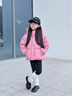 G.duck小黃鴨女童羽絨服冬季新款洋氣寶寶冬裝兒童加厚冬款短款棉服外套 西瓜紅 110 cm 曬單實(shí)拍圖