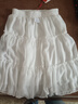 皮爾卡丹（pierre cardin）白色春夏半身裙2025小個(gè)子高腰新款蛋糕百搭顯瘦中長(cháng)款裙子中長(cháng)裙 白色荷葉邊 M 建議85-100斤 曬單實(shí)拍圖