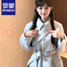 羅蒙（ROMON）韓系小個(gè)子高級感2025毛呢外套女秋冬新款藍色加厚系帶呢子大衣潮 藍色 M 曬單實(shí)拍圖