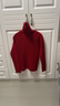 恒源祥重磅高領(lǐng)加厚羊毛衫女套頭坑條毛衣寬松翻領(lǐng)純羊毛針織打底衫 酒紅色 L (100-110斤穿) 曬單實(shí)拍圖