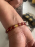 中國黃金蓮花黃金手鏈女足金轉運珠手串平安夜圣誕禮物送女友媽媽老婆生日 [14金珠]足金小蠻腰紅瑪瑙手串 曬單實(shí)拍圖