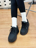 人本（RENBEN）厚底小黑鞋2025春秋季新款通勤高顏值休閑百搭增高透氣學(xué)生板鞋 曬單實(shí)拍圖