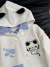 魯雅爾可愛(ài)貓咪假兩件刺繡連帽衛衣女春秋季新款寬松慵懶風(fēng)長(cháng)袖上衣外套 白色 常規款 M 曬單實(shí)拍圖