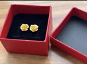 周六福（ZLF）  黃金耳飾女款足金999玫瑰花閃砂鏤空耳釘 計價(jià) 2.80g 曬單實(shí)拍圖