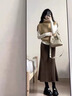 塔馳密司（touchmiss）包臀魚(yú)尾半身裙女秋2025新款小個(gè)子氣質(zhì)通勤高腰修身顯瘦裙子LSY 咖色 M 曬單實(shí)拍圖