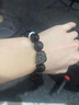 京鑒黑曜石手串S925銀轉運貓眼瑪瑙水晶黑曜石龍頭手鏈情侶送禮物 銀曜石-12mm【龍爪款】 曬單實(shí)拍圖