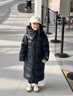 G.DUCKKIDS童裝黑金羽絨服女童外套冬季2024新款長(cháng)款過(guò)膝白鴨絨面包服小學(xué)生 黑色 150 尺碼11~12歲【140-150cm】 曬單實(shí)拍圖