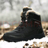 全洲狼 雪地靴男冬季新款東北棉鞋男大碼抗寒防水加絨保暖輕便防滑靴子 黑色棉鞋-升級版 加絨 44 (270mm) 曬單實(shí)拍圖