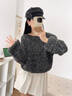 尚靜含綿羊毛慵懶風(fēng)洋氣百搭針織衫女長(cháng)袖2025冬季新款套頭上衣短毛衣 灰色 M 曬單實(shí)拍圖