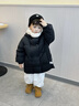 班喜迪兒童羽絨服冬季2025新款寶寶輕薄保暖外套白鴨絨男女童冬裝中長(cháng)款 黑色 90 充絨量：67.6g 曬單實(shí)拍圖
