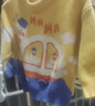 嘟嘟家【全棉&抗起球面料】男女童毛衣保暖滿(mǎn)印卡通童裝兒童套頭衫冬裝 黃色 90 曬單實(shí)拍圖