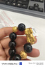 周大生（CHOW TAI SENG）黃金迎財貔貅黑曜石本命年男士手串轉運珠送男友生日禮物 (迎財貔貅+三顆金珠）金重約4.5g 曬單實(shí)拍圖