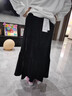 優(yōu)優(yōu)1點(diǎn)（Yoyo one）女童絲絨蛋糕裙子秋冬新款兒童高級感半身裙冬裝女孩加厚黑色長(cháng)裙 4551黑色絲絨長(cháng)裙 150 150cm 曬單實(shí)拍圖