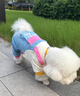 阿莫爾狗狗衣服秋冬新款背帶四腳褲中小型犬比熊泰迪博美雪納瑞可牽引衣 藍色口袋背帶褲【保暖防掉毛】 XS 曬單實(shí)拍圖