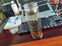 空座汀雙層玻璃隔熱保溫杯茶水分離泡茶杯男士辦公杯加厚底商務(wù)禮品杯子 420帶茶漏 420ml 曬單實(shí)拍圖