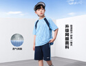 左西男童夏裝套裝2025新款兒童短袖套裝夏季速干運動(dòng)兩件套 藍色 140 曬單實(shí)拍圖