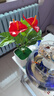 百動(dòng)12頭仿真紅掌盆栽假花人造綠植室內盆景假植物裝飾品塑料花卉擺件 曬單實(shí)拍圖