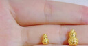明牌珠寶黃金葫蘆轉運珠 足金硬金錘紋福祿串珠禮物男女寶寶定價(jià) 單串珠（編繩需聯(lián)系客服補30元） 小版AFP1196約0.25-0.30克 曬單實(shí)拍圖
