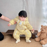 班喜迪嬰兒羽絨服連體衣冬季女寶寶衣服白鴨絨連帽哈衣爬服冬裝外出抱服 黃色 73 充絨量：74g 曬單實(shí)拍圖