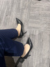 ZHR七夕高跟鞋女淺口時(shí)尚細跟單鞋女純色氣質(zhì)顯瘦女鞋 BQ117黑色36 曬單實(shí)拍圖