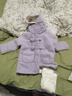 瑪米瑪卡（MOMOCO）兒童外套冬季女童大衣加絨甜美時(shí)尚愛(ài)心呢子大衣 紫色 105 曬單實(shí)拍圖
