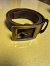 君沃手工定制腰帶男頭層單層黃牛純牛皮植鞣皮黃銅實(shí)心扣頭皮帶男牛仔褲潮個(gè)性港風(fēng)復古 手工定制寬3.8cm，聯(lián)系客服備注尺寸 曬單實(shí)拍圖
