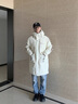 皮爾卡丹（pierre cardin）中長(cháng)款羽絨服男冬季2025新款連帽保暖冬裝大衣加厚青少年外套 3318米白 【90%白鴨絨】 XL 180 (約135-150斤可穿) 曬單實(shí)拍圖