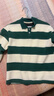 唐獅（TonLion）男童POLO長(cháng)袖T恤春季新款學(xué)院風(fēng)寬條紋上衣寬松衣服 杏綠 140 曬單實(shí)拍圖