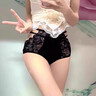 JIOESC高腰內褲女士2025新款蕾絲性感收腹提臀誘惑胖mm舒適包臀三角短褲 白色+黑色+豹紋 L 建議115-130斤 曬單實(shí)拍圖