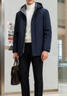 UOSO羽絨服男2025冬季新款連帽可拆卸內膽大衣男士加厚鵝絨保暖外套 藏青色 XL 180 (建議135-150斤) 曬單實(shí)拍圖