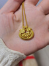 周大福竹葉鎖包BB鎖寶寶兒童新生足金黃金吊墜送祝福禮物F236571 約8.55g計價(jià)(工費1220) 曬單實(shí)拍圖