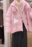 播商場(chǎng)同款絎縫半高領(lǐng)連帽羽絨服女24冬季新款短款外套BDR4RD4114 P20木槿 S 曬單實(shí)拍圖