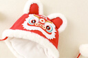 瑜品佳 嬰兒帽子周歲帽紅色過(guò)年新生兒加絨中國風(fēng)胎帽拜年帽滿(mǎn)月秋冬 寶寶拜年帽虎頭帽 均碼 曬單實(shí)拍圖