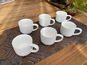 元兮羊脂玉瓷茶杯小號防燙6只裝帶手柄主人杯品茗杯個(gè)人專(zhuān)用喝茶杯子 羊脂玉清歡耳把杯 6個(gè) 曬單實(shí)拍圖
