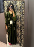 三吉黑花【錦上花】定制珠繡絲絨爛花禪意裙 焦糖 M 曬單實(shí)拍圖