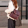 ANDSEEYOU皮質(zhì)雙肩包女2025新款時(shí)尚百搭小眾高級感女士背包上班通勤情人節 安哥拉紅 曬單實(shí)拍圖