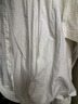 三彩2025春季新款休閑白襯衫圓領(lǐng)寬松襯衣開(kāi)衫花苞九分袖M 曬單實(shí)拍圖