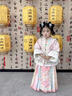 貝優(yōu)可古月家.曉夢(mèng) 漢服女童冬款兒童古裝加絨連衣裙女孩中國風(fēng)古風(fēng)襦裙 粉色套裝 140 曬單實(shí)拍圖