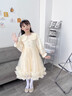 安妮優(yōu)兒（Anneyol）女童連衣裙冬裝小女孩秋冬款加絨裙子2025新款兒童秋季穿搭公主裙 香檳色加絨 130 曬單實(shí)拍圖
