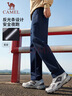 駱駝（CAMEL）加絨運動(dòng)褲男寬松休閑直筒針織長(cháng)褲 J13CAVL6034 墨藍 XL 曬單實(shí)拍圖