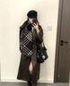 邦帛世圍巾女秋冬高級氛圍感黑白格條紋拼色雙面圍巾冬季韓版披肩 圍巾【黑白格子】 曬單實(shí)拍圖