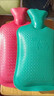 上海永字牌沖水熱水袋充注水防爆暖水袋暖手寶灌水暖宮加厚送絨套 0.5升紅送絨布套 曬單實(shí)拍圖