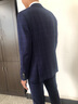 培羅蒙（BAROMON）【春秋薄款】男裝西服套裝男士商務(wù)面試西裝藍色格子修身薄款正裝 藍色格子 180A 曬單實(shí)拍圖
