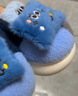 小豬班納男女寶室內外穿居家兒童保暖軟底可愛(ài)卡通毛絨棉拖鞋 藍灰色 35 曬單實(shí)拍圖