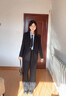 圖曼朵西裝套裝女職業(yè)裝黑色面試正裝西服通勤職場(chǎng)外套春秋顯瘦商務(wù)褲裝 黑色西裝外套 XS 推薦88-96斤可穿【演講比賽】 曬單實(shí)拍圖