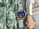 勞力士王子原裝機芯瑞士手表男士機械表夜光防水鎢鋼帶飛輪鏤空大數字男款表 R3263間金藍面 終身質(zhì)保 42mm 曬單實(shí)拍圖